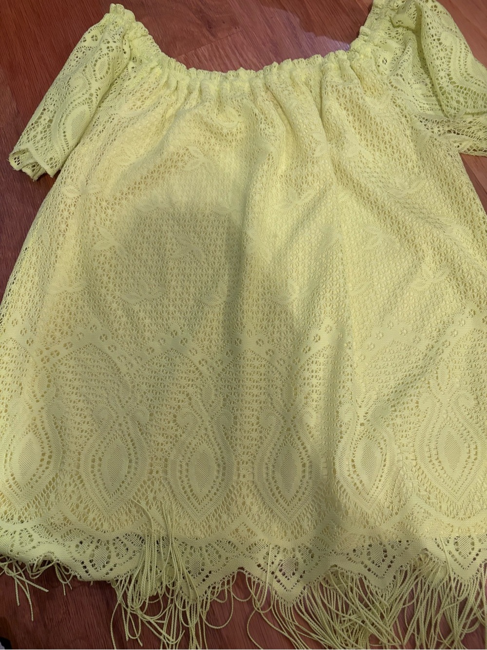 Lilly Pulitzer Lemon Yellow Lace Off-Shoulder Dress
